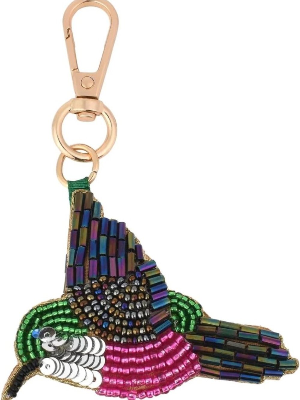 Chic Beaded Bag Charm Keychain - 4-Inch Stylish Accessory for Bags & Keys